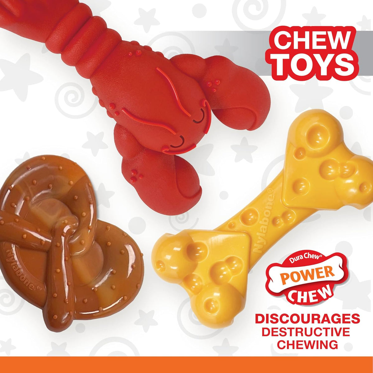 Nylabone Lobster Power Chew Toy for Dogs - Broccoli 3 Pack / Small - image 3