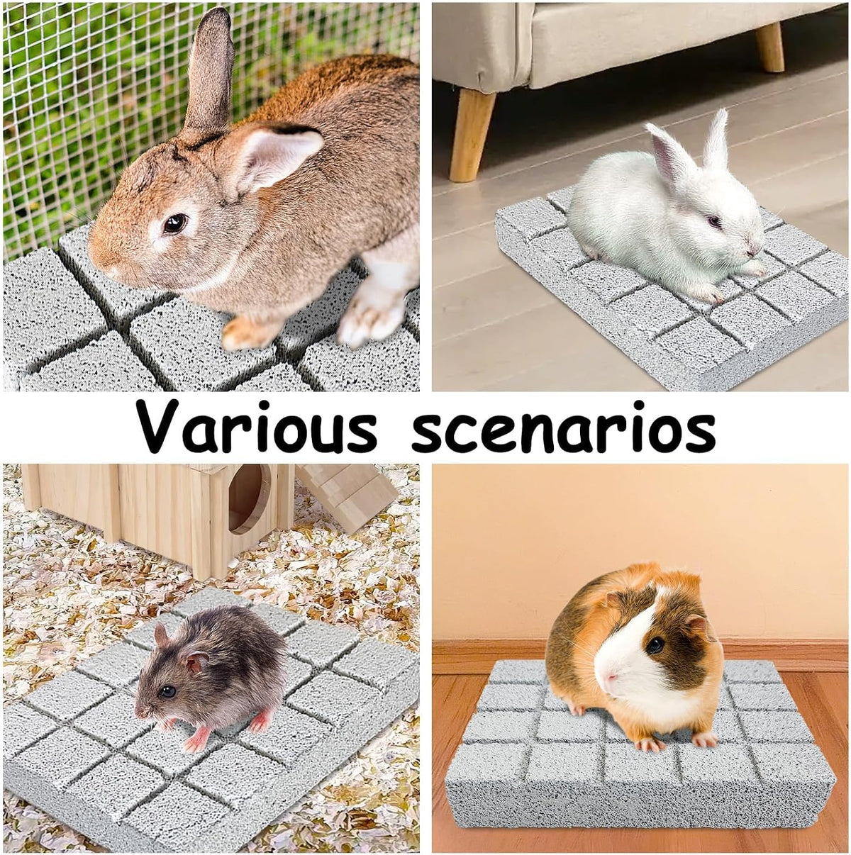 Hamiledyi 2PCS Rabbit Scratching Pads Bunny Lava Grinding Claw Pads - White-4pcs - image 4
