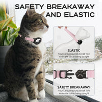 AirTag Cat Collars, Stretchy Collar with Air Tag Holder and Bell – Essentials for Cats - Pink - image 4