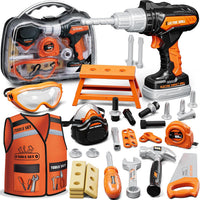 KidBloom Kids Tool Set, Toddler Tool Set with Box - Orange