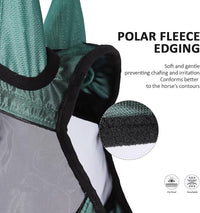 Harrison Howard Pro Luminous Horse Half Face Fly Mask Large Eye Space with Ears UV Protection for Horse Hunter Green M