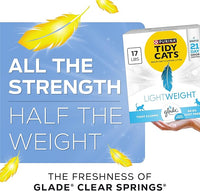 Purina Tidy Cats LightWeight With Glade Clear Springs Multi-Cat, Clumping, Low Dust, Scented Cat litter - 17 lb. Box