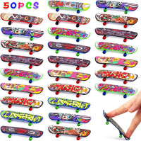 POPLAY 50-pack of mini finger skateboards with assorted graffiti-style graphics