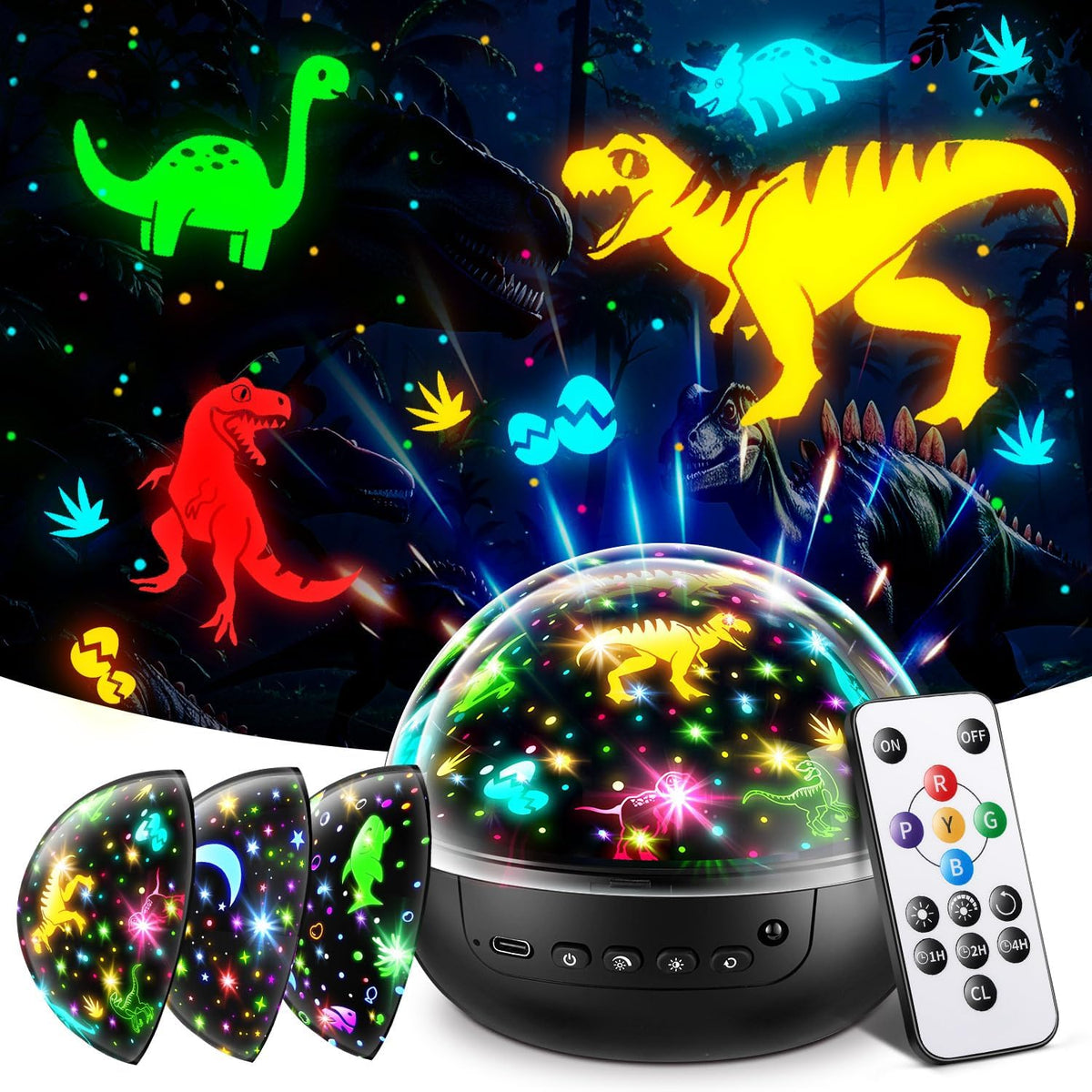 Staryou Dinosaur Toys, Remote+ 3Films+ 93Effects Dinosaur Toys for Kids 3-5 – Fun for Kids & Family - Black