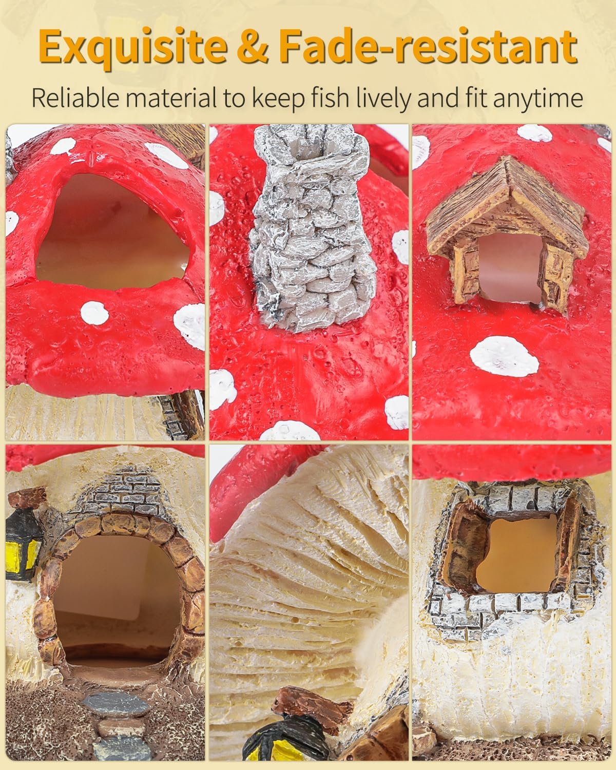 Uniclife Aquarium Mushroom House - Resin Mushroom - image 4