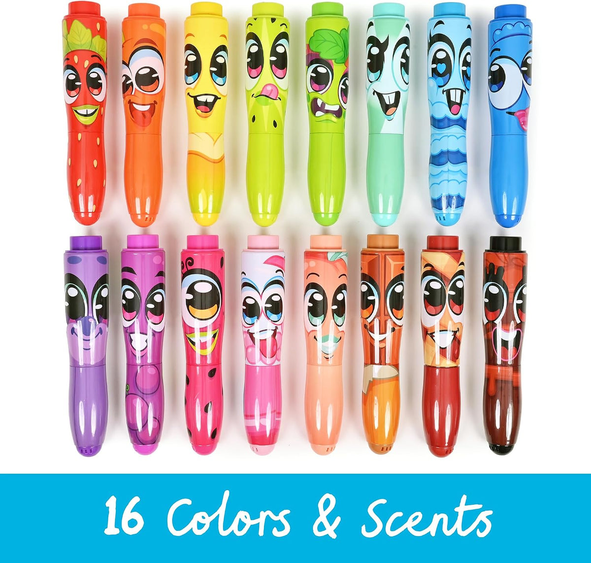 Scentos 16 pack jumbo scented markers for kids in fruit colors - view 6