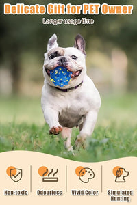 3.7'' Dog Balls for Dogs Aggressive Chewers Indestructible Tennis Durable Bouncy Interactive Dog Toy for Fetch Game Floating Balls (Blue Large)