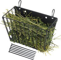 2PCS Rabbit Hay Feeder with Heavy-Duty Metal Frame Guinea Pig Hay - Black-1PCS