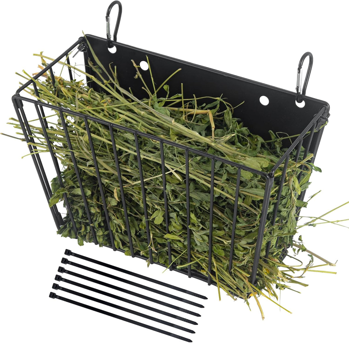 2PCS Rabbit Hay Feeder with Heavy-Duty Metal Frame Guinea Pig Hay - Black-1PCS