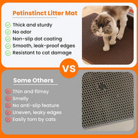 Cat Litter Mat, Double Layer Honeycomb Litter Box Mat – Daily Care for Cats - 46x26 Inches / Brown - image 3