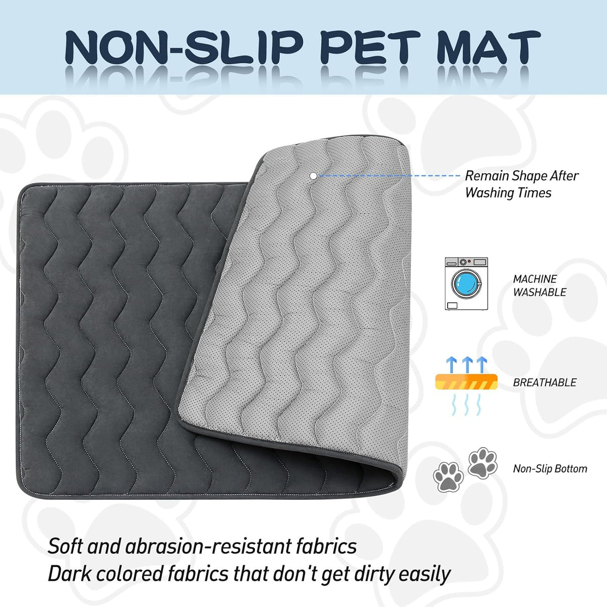 Bubble bear Dog Crate Mat, Ultra Soft - Upgraded Thick Black / 36.0"L x 23.0"W - image 2