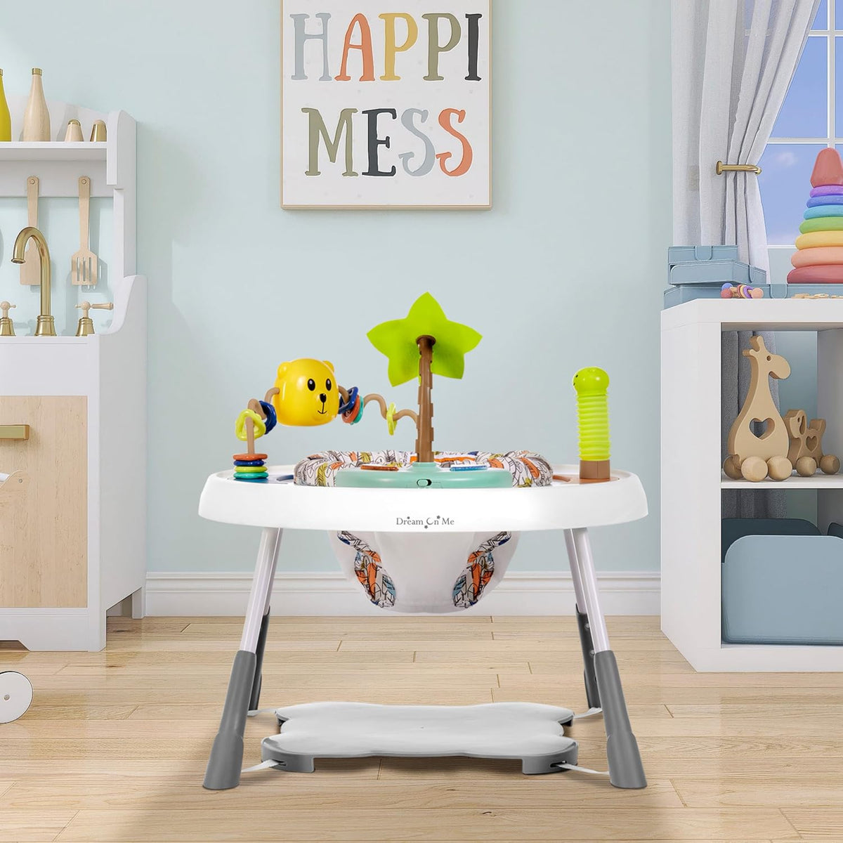 Dream On Me Curio Sit N Seek baby activity center in lime with rotating seat and detachable toys - view 3