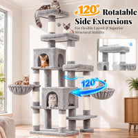 Hey-brother Cat Tree Tower with Stable Extended Base - Light Gray - image 3