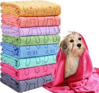 Peryiter 8 Pcs Dog Drying Towels Bulk 55'' x 28'' Pet Grooming - Colorful