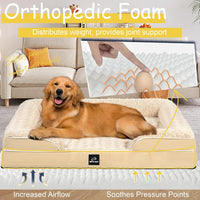 Orthopedic Dog Beds Medium Large Sized Dog, Dog Sofa Bed - X-Large(42 * 30 * 7.5 In) / Beige - image 2
