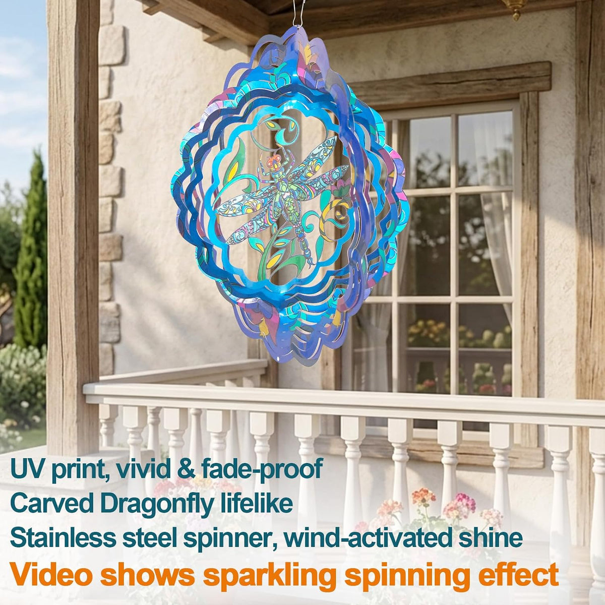 Rooster Metal Wind Spinners - Dragonfly / 12 Inch - image 2