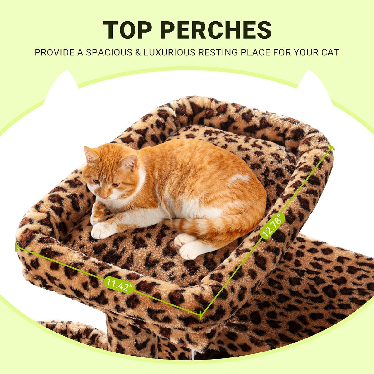 Allewie 64 Inches Cat Tree Tower/Multi-Level Activity Center - Leopard Print - image 4
