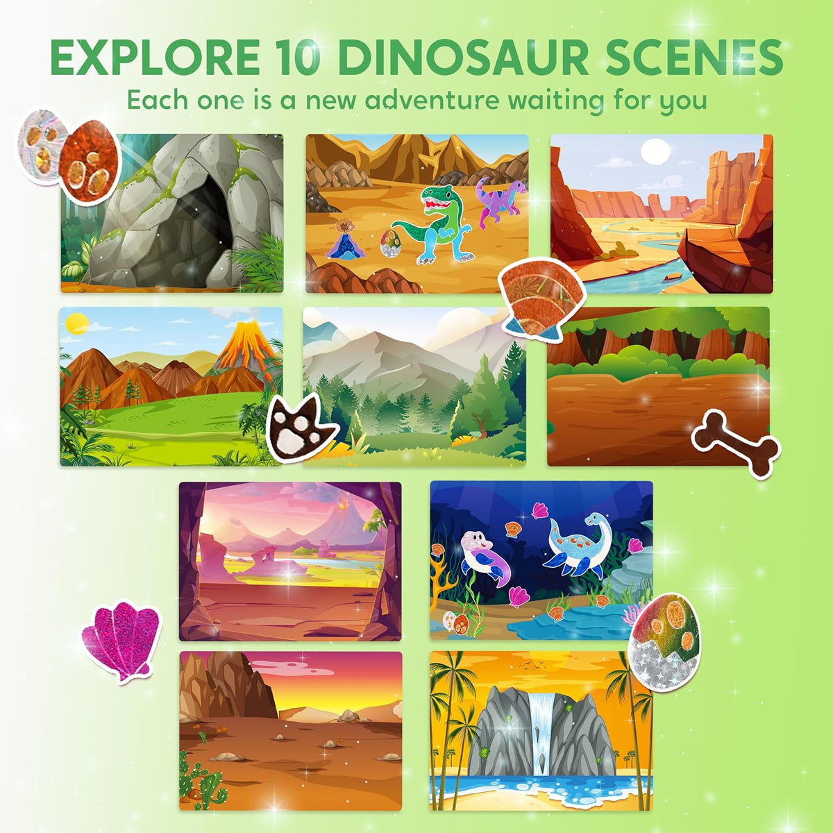 Klever Kits Unicorn Foil Art, Arts & Crafts for Kids 4 and Up - Dinosaur - image 2