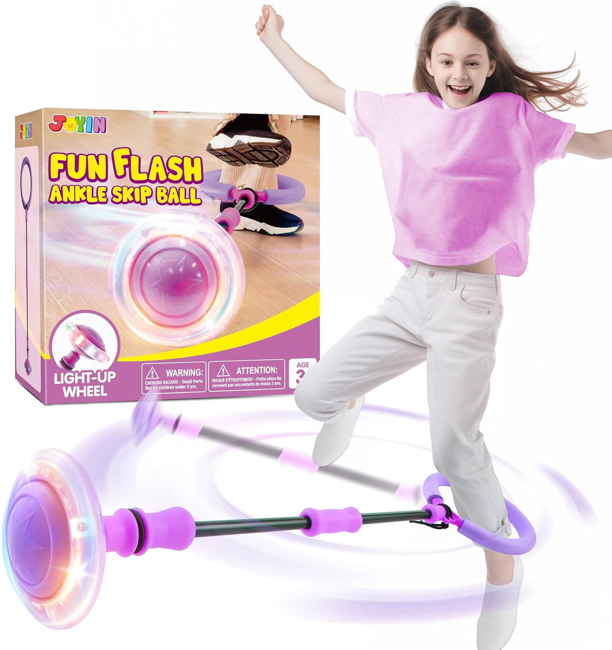 JOYIN Green Ankle Skip Ball with Flashing Lights - Violet