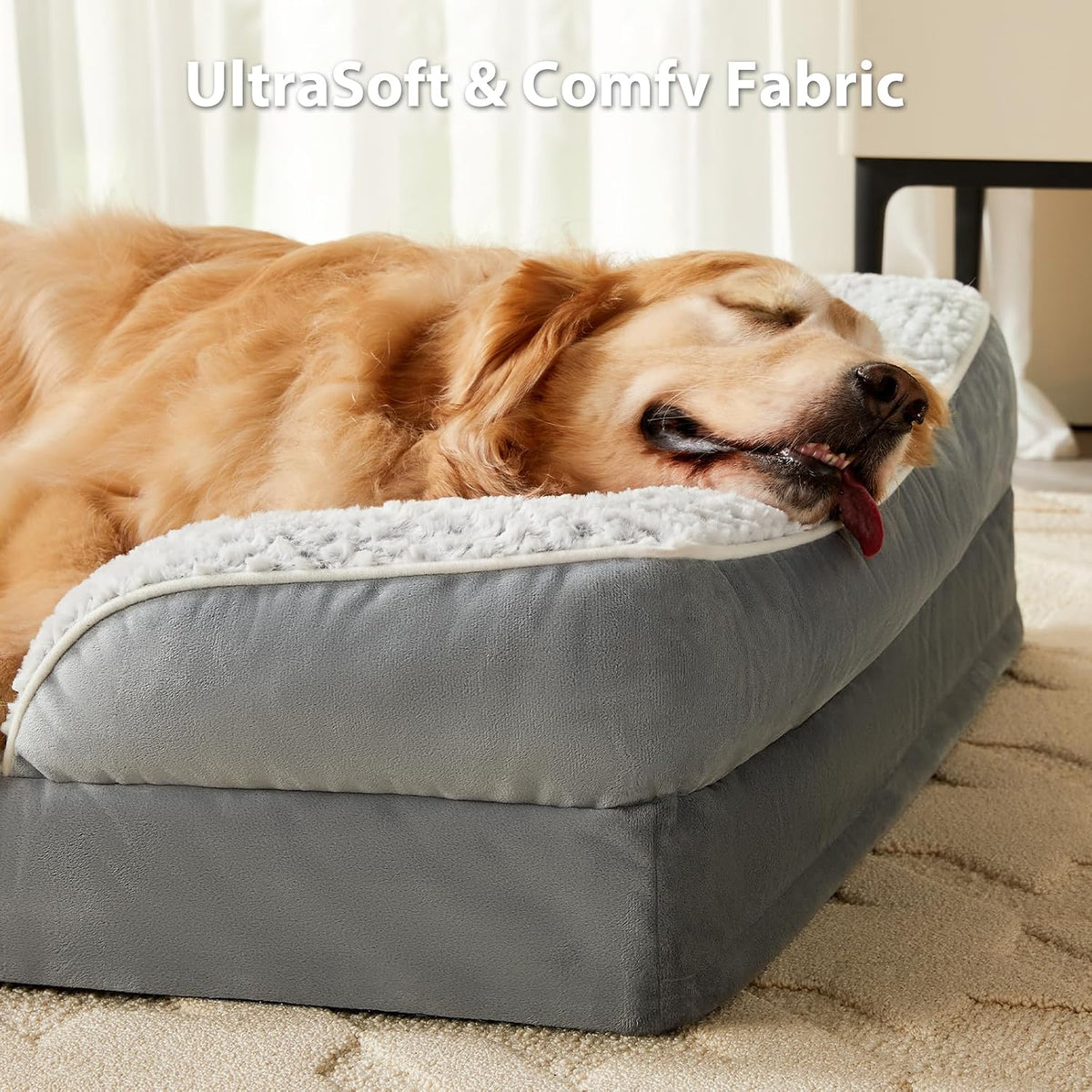 Washable Orthopedic Dog Bed - Grey / 45"L x 36"W x 7"TH - image 2