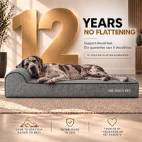 The Dog’s Bed Orthopedic Memory Foam Dog Bed with Headrest XL 6-Inch – Essentials for Dogs - Grey Linen / XXL (54"L x 36"W x 6"Th) - image 3