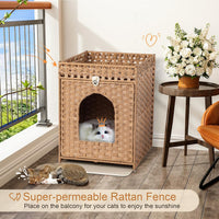 Snughome Cat Litter Box Enclosure Furniture Hidden with Cat Litter Mat - Natural / 20.87"L x 16.93"W x 22.44"H - image 4