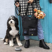 Park Pack 2-Piece Set Dog Gear Tote – Dog Travel Bag with 8 Pockets, Treat Pouch, Poop Bag Dispenser, Quick-Dry Ball Pocket, Collapsible Bowl, Perfect for Walks & Park Trips, Graphite