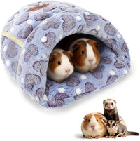 YUEPET Guinea Pig Bed Cuddle Cave, Warm Fleece Hideout - Purple Heart / 1PCS