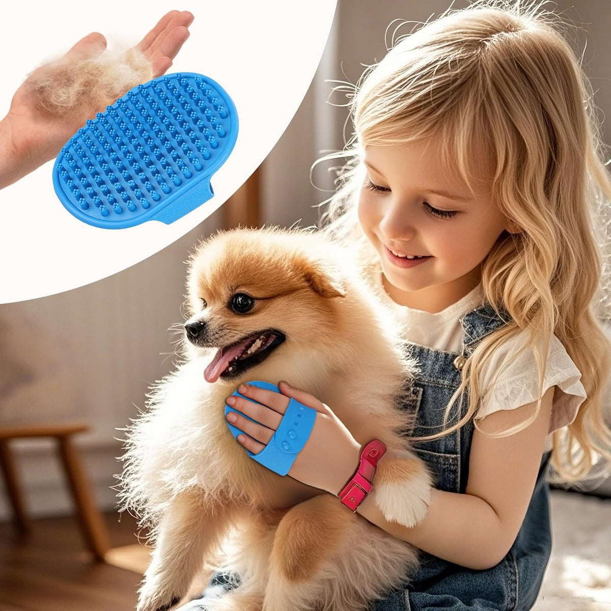 NVNAN Pet Hair Removal Glove for Dogs & Cats - Blue-01 - image 4