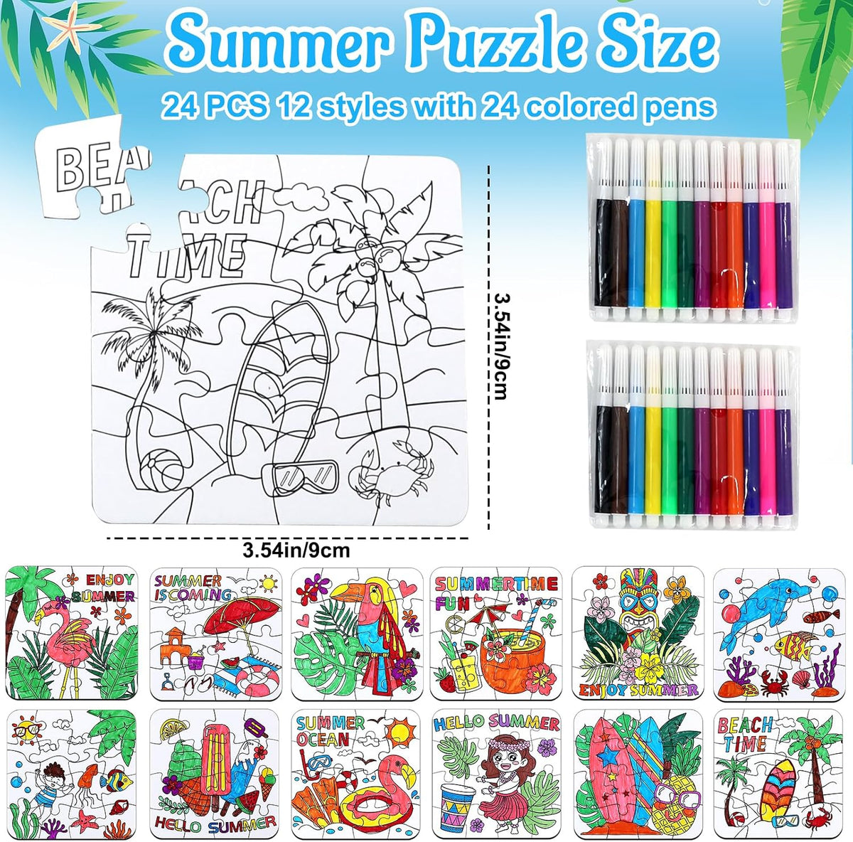 MUOUAKATE Christian Halloween crafts for kids, 24 blank coloring puzzle sets - view 35