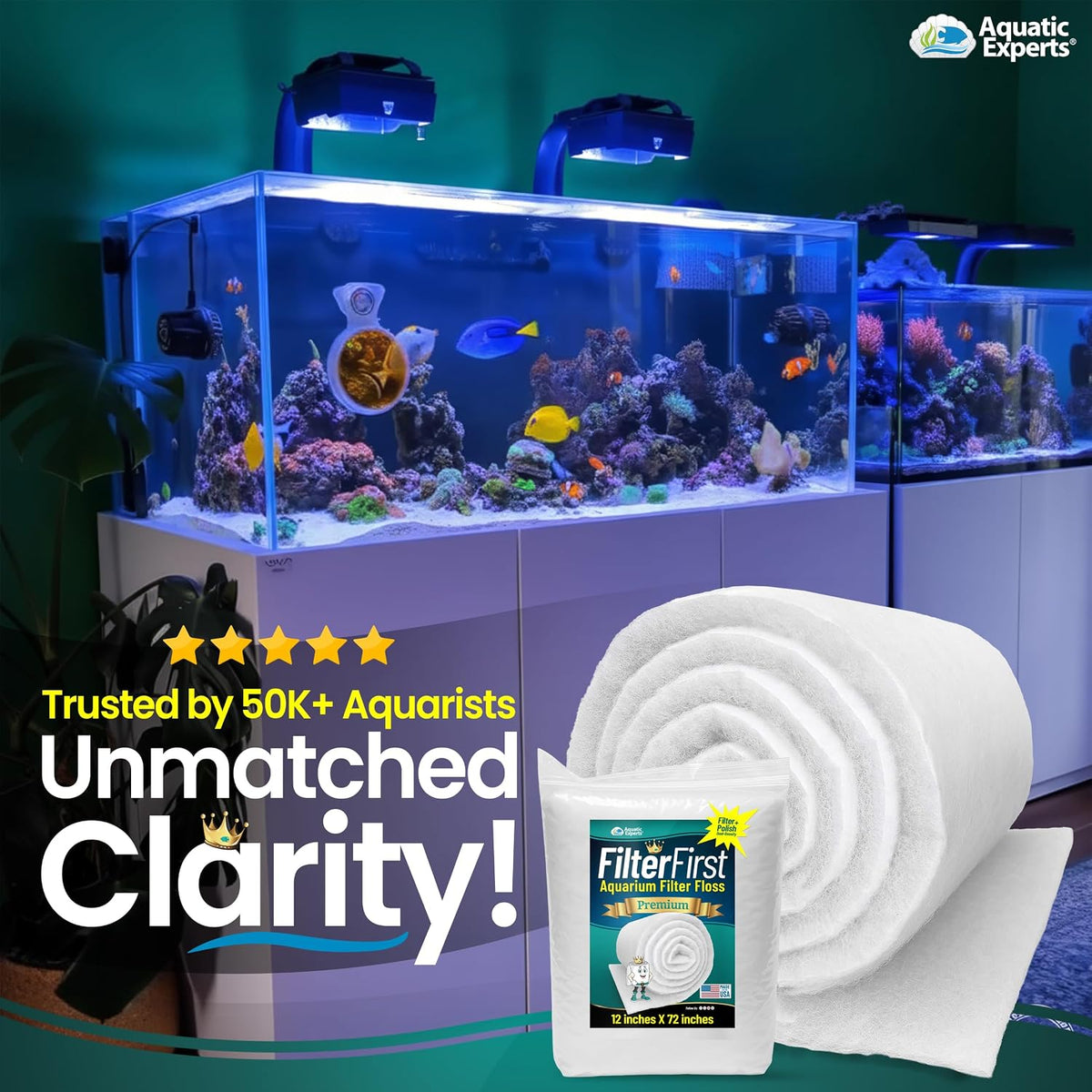 Aquatic Experts Aquarium Filter Floss for Fish Tank Filters - Standard / 12 Inch Wide x 72 Inch Long - image 3