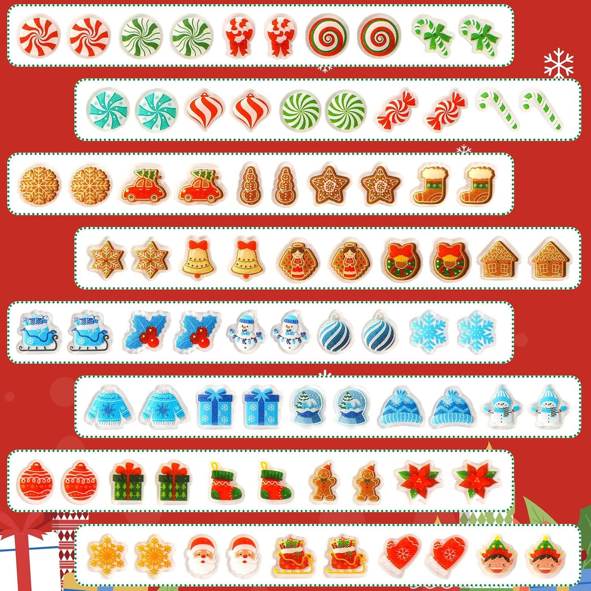 AUGSUN 240 Pcs Halloween Stick on Earrings for Little Girls – Fun for Kids & Family - Christmas Style A - image 4