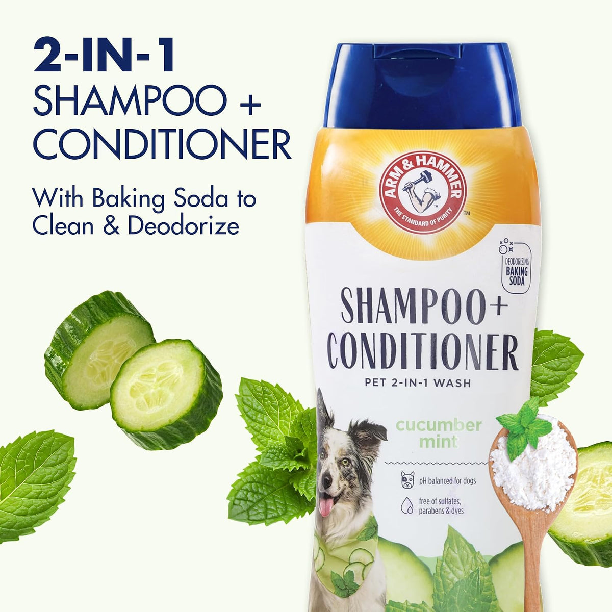 Arm & Hammer 2-in-1 Dog Shampoo and Conditioner - Cucumber Mint / 20 Fl Oz (Pack of 6) - image 2