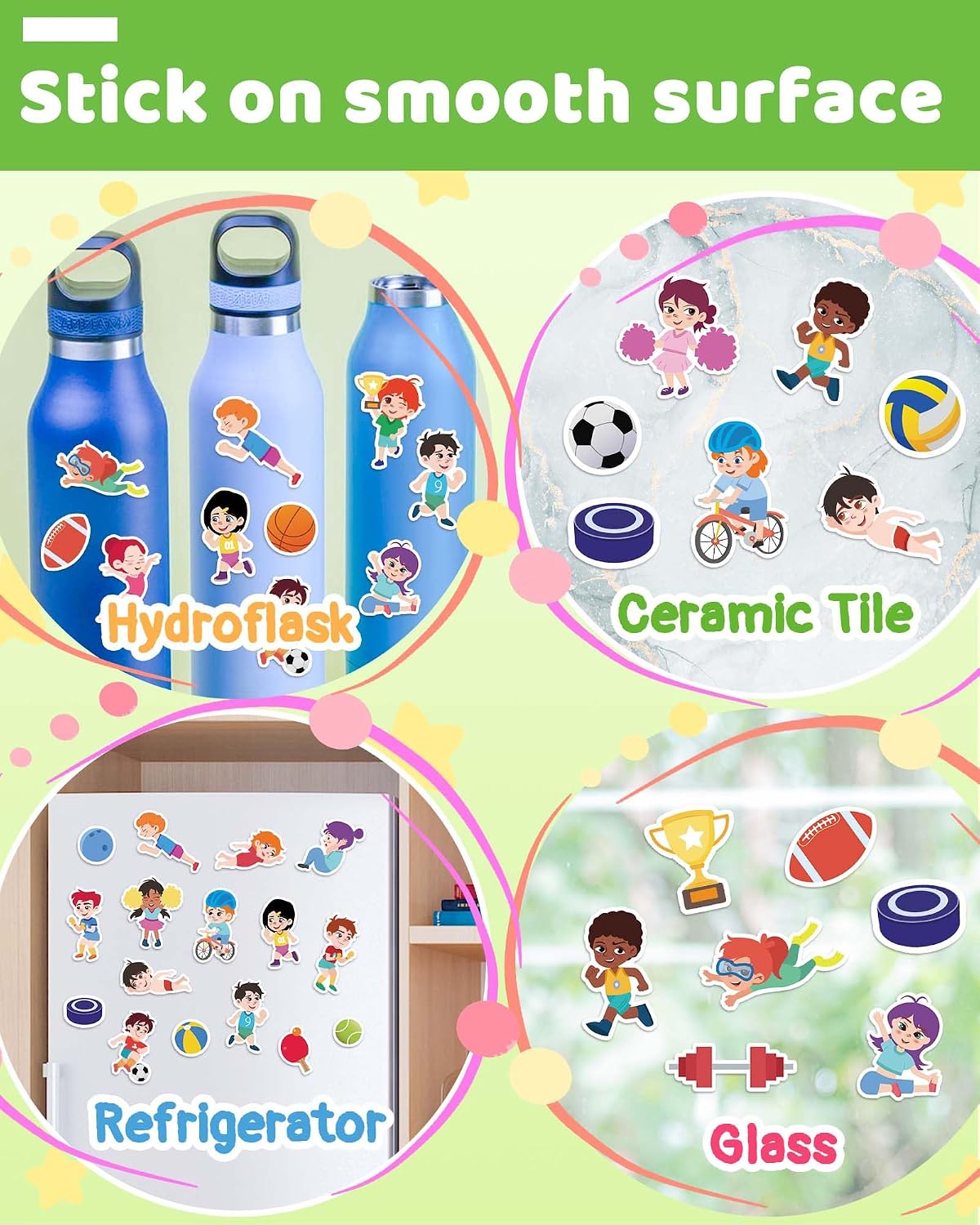 Benresive Reusable Sticker Book, Travel Stickers for Kids - Sports - image 4