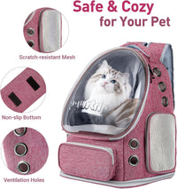 Cat Backpack Carrier Clear Bubble Window for Cats & Small Dogs up - Pink - image 3