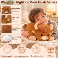 SQEQE Weighted Black Cat Plush - Highland Cow Plush / Medium(13.8 Inch) - image 4