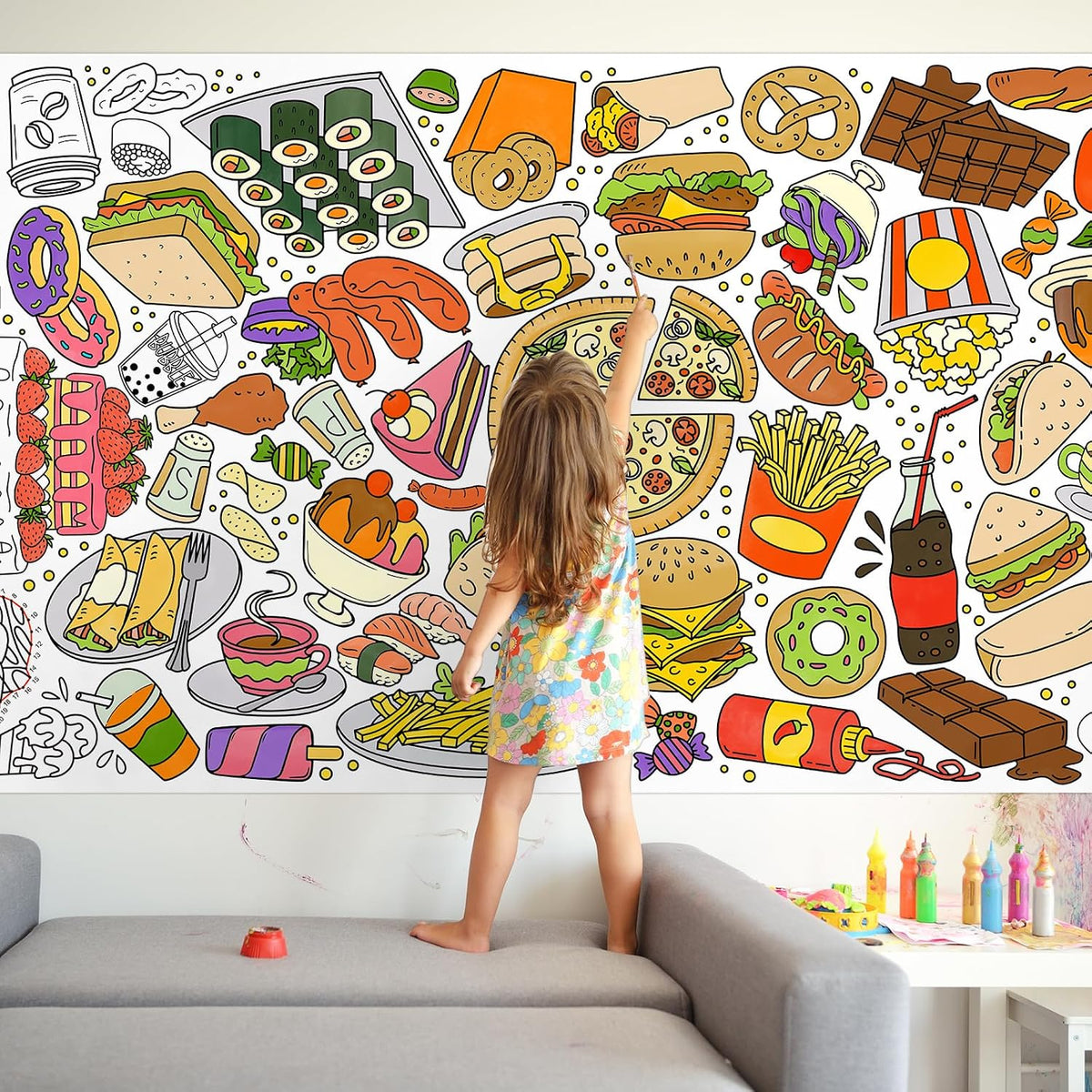 Halloween Activity Poster, Halloween Tablecloth for Kids - Food - image 4