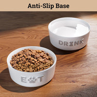 Ceramic Dog Bowl Set of 2 with Anti-Skid Base, 5.5"W x 2"H - Small 5.5" / Gray - image 3