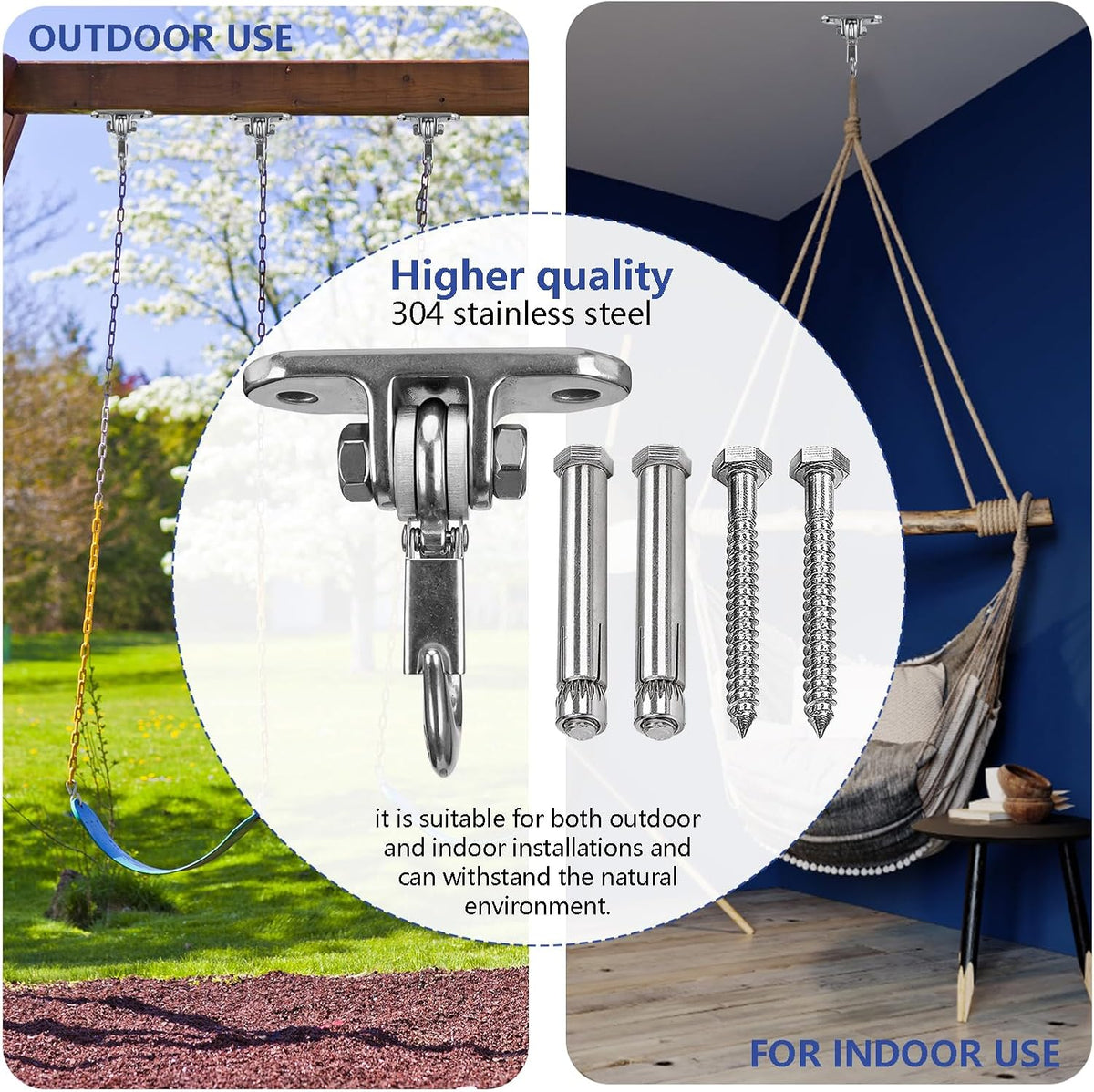 Yyiwhmy stainless steel heavy duty swing hanger with swivel bearing and mounting bolts - view 7