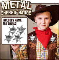Silver Metal Sheriff Badges Western Cowboy Deputy Star Badges – Fun for Kids & Family - image 3