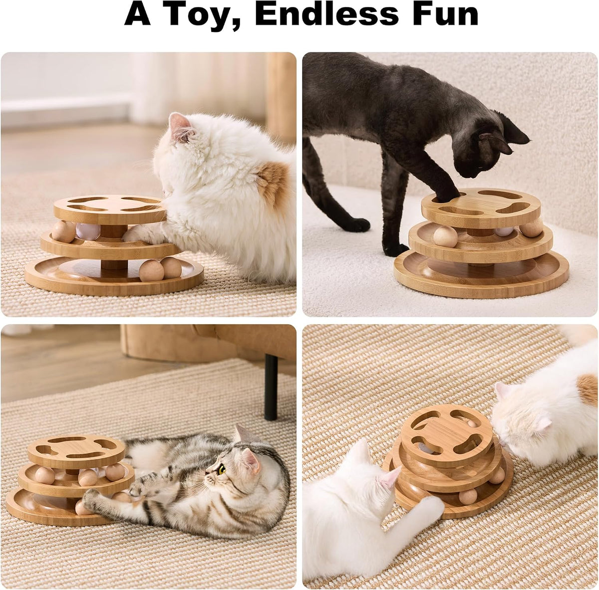 Cat Ball Track Toy with Puzzle Top - Large Size - image 3