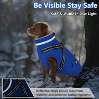 Dogcheer Dog Winter Coat with Harness - Blue / X-Small(Chest:13.3", Back:9.8" Neck:10.2") - image 2