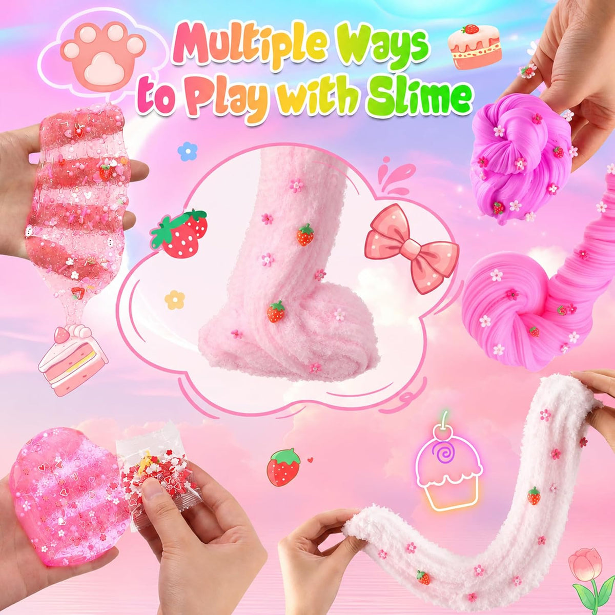 6-Pack Pink Slime Kit for Girls - Picnic - image 4