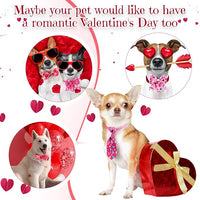 Talltalk 360 Pcs Halloween Dog Bow Ties Collars Set Adjustable Thanksgiving Christmas Fall Xmas Dogs Neckties Grooming Accessories for Small Medium Large Pet Cat Decoration(Valentine)