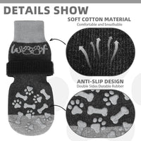 Dog Socks Shoes for Hot Pavement to Prevent Licking Paws - grey / Small (4 Pack) - image 3