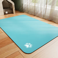 HotLive Dog Food Mat, Absorbent Cat Mat for Food and Water - Paw Teal / 19"L x 12"W