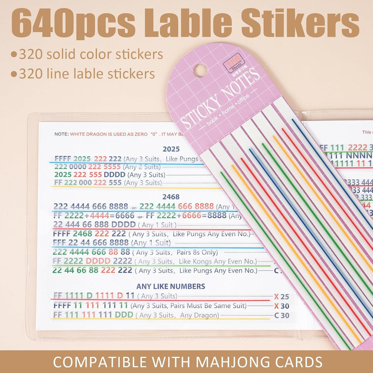 320 pcs Mahjong Card Line Finder Highlighter Tape - 640pc.2 - image 2