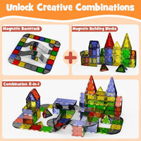 42PCS Mini Magnetic Tiles Travel Set with Iron Storage Box - 40 Pieces - image 3