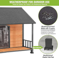 Gutinneen Large Dog House Outdoor Dog Kennel with All-Around Iron Frame Dog Cage Perfect for Small & Medium & Large Dogs,Roomy