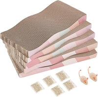SIDAZON Cat Scratching Board cat Scratcher Cat Scratch Pad Cardboard - 5-Pack